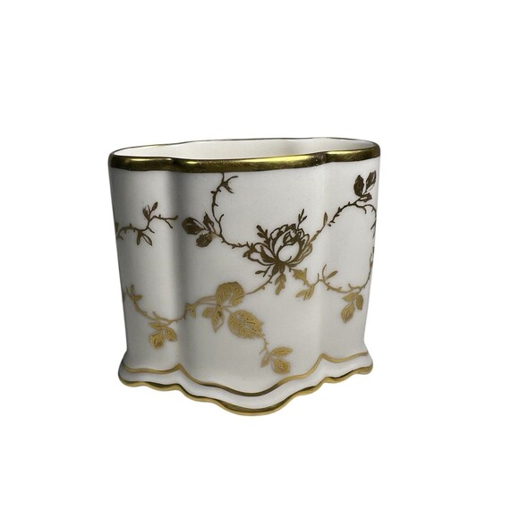 VTG Lindner Gold Rose Floral Scroll Toothpick or Cigarette Holder, 2 1/4" Deep - Picture 3 of 13